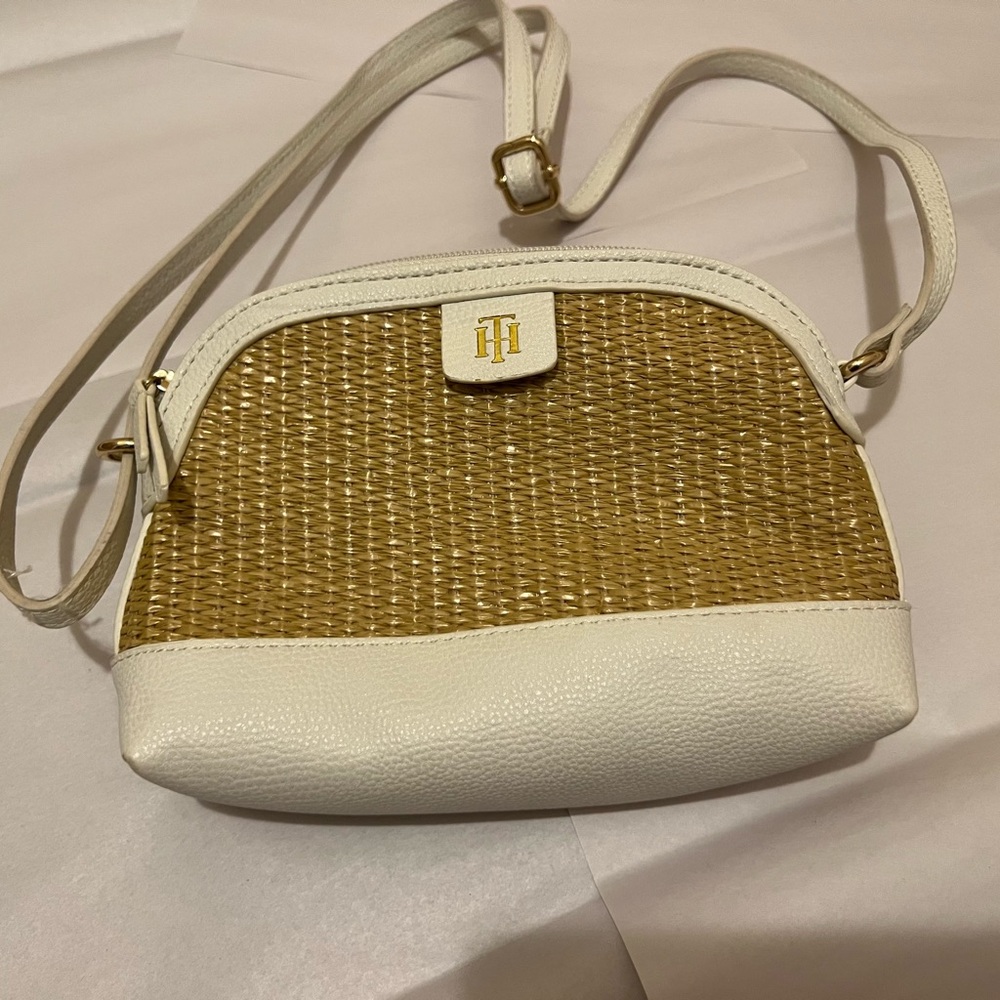 Tommy Hilfiger Tan and White Crossbody Bag